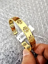 New Tory burch hollowed-out TB logo gold bracelet