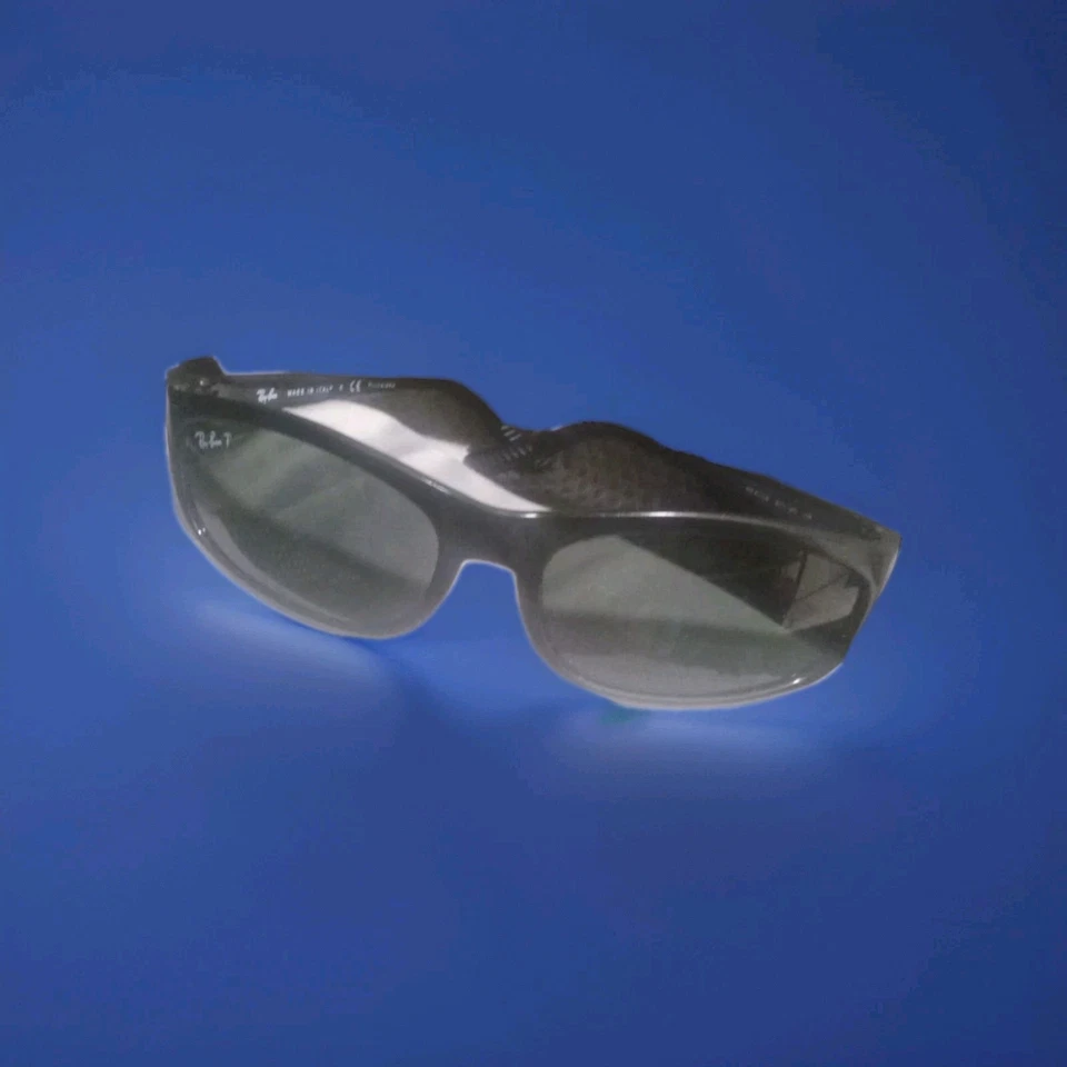 Ray Ban Sport PREDATOR Shiny Black POLARIZED Green Len Sunglass ITALY RB4115 - Image 2 of 3