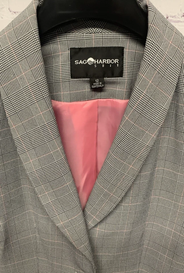Sag Harbor Gris Cuadros Pantalones Traje Talla 12 Pantalones Talla 32"x29" Foto 3 de 4