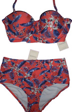 Oasis Tropical Bikini Set balcony top Size 10  high briefs Size 8 New Tags BNWT