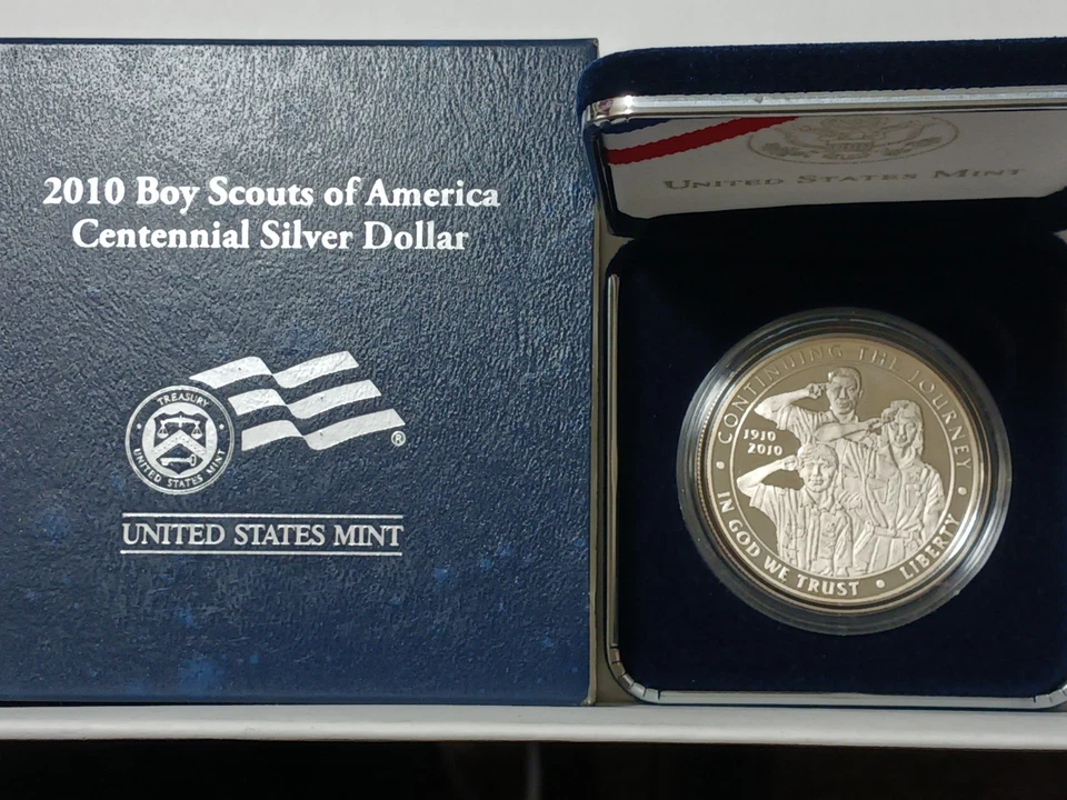 2010 Boy Scouts of America Centennial Proof SILVER Dollar - Image 2 of 4