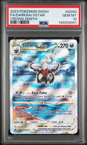 Darkrai VSTAR GG50/GG70 SWSH: Crown Zenith: Galarian Gallery - PSA 10 💎GEM MINT