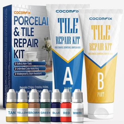Tile Repair Kit, Ceramic Tile Chips & Cracks Repair Kit(Color Match), Porcelain