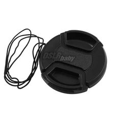 10PCS 52mm Black DSLR Lens Cap Center Pinch Filter Snap on+String Wholesale