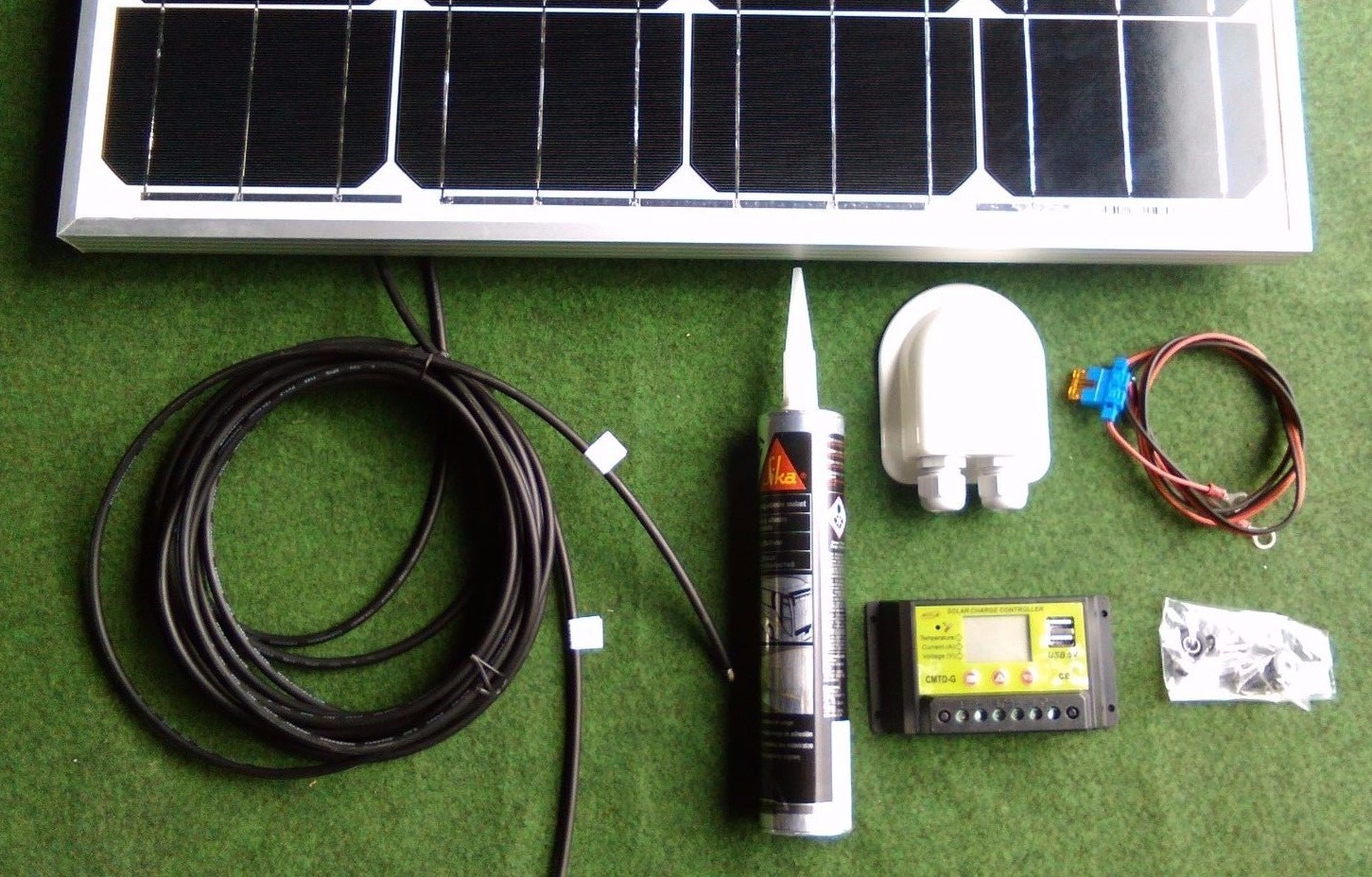 100 WATT MOTORHOME CAMPER VAN CARAVAN SOLAR PANEL FULL KIT LCD controller 100w