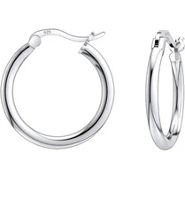 925 Sterling Silver Small 10MM Hoop Earrings Men Women Children