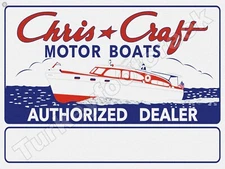 Chris Craft Motor Boats Authorized Dealer 24" x 30" METAL SIGN
