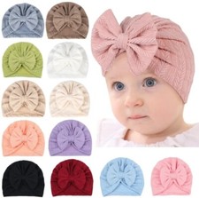 Set of 6 Newborn Bowknot, Soft Newborn Baby Girls Beanie, Head wrap