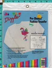 "Flamingo" ©1989 Dizzle Pre-Shaded Fashion Transfer # 50040 SEALED