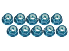 3RCING 3RAC-NF30/LB 3mm Alu Flanged Lock Nuts Light Blue 10Pcs 1/10 RC Car