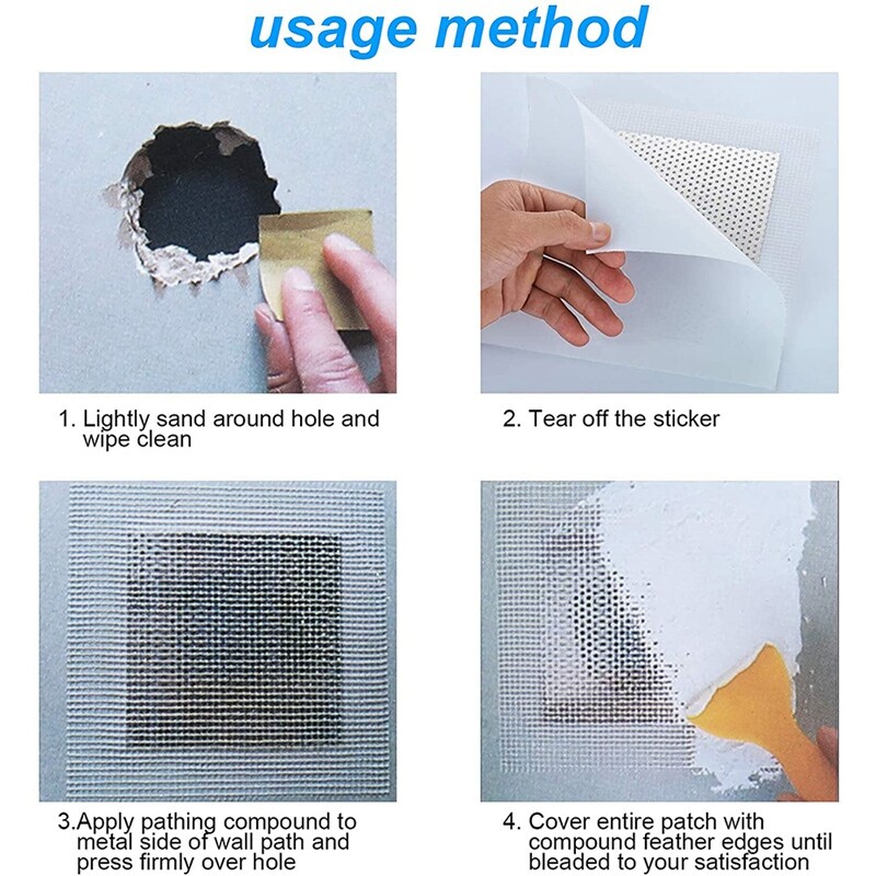 Drywall Repair Kit 12Pcs Aluminum Wall Repair Patch Kit, 4/6/8 Inch ...