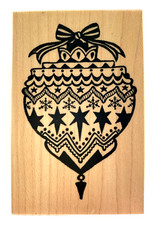 New Made in the USA - ORNATE ORNAMENT- Wood Mounted Rubber Stamp