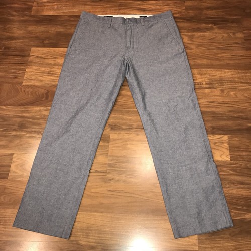 Mens 33 30 J.CREW Pants Blue Chambray 