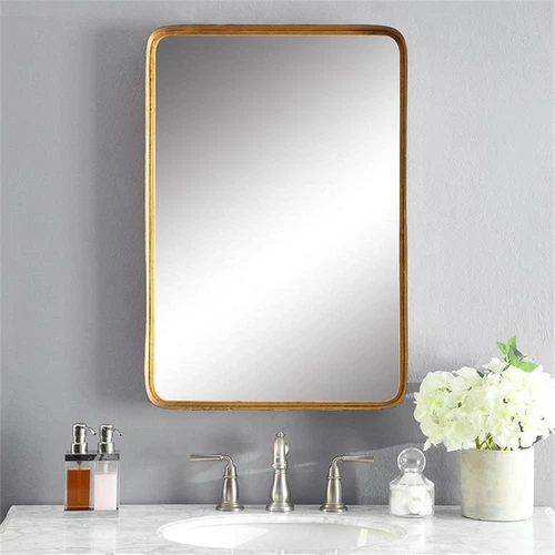 Uttermost Crofton Contemporary Style Metal Mirror in Gold Finish - Picture 6 of 8