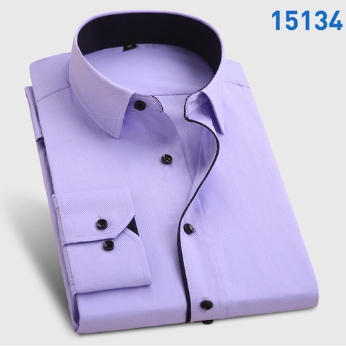Brand New Men's Dress Shirts Men Elegant Long Sleeve Formal Business Shirt S-4XL - Picture 13 of 16