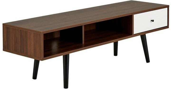 Brand New Monty Retro Tv Unit Walnut Effect White eBay