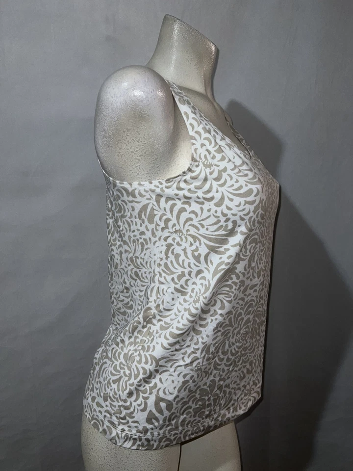 Camiseta sin mangas CHICO'S para mujer talla M (1) beige blanco nailon spandex cami sin mangas Foto 3 de 4