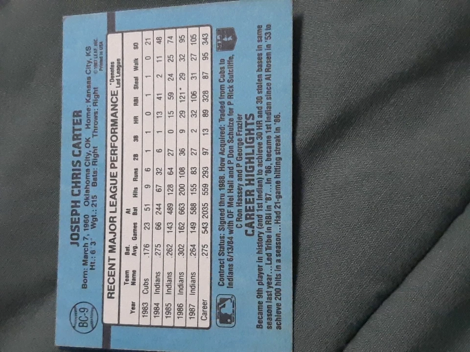 Joe Carter Cleveland Indians - Image 4 of 4