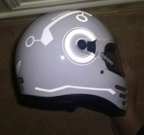 HELMET HI VIZ REFLECTIVE TRON STYLE DECALS STICKERS VINYL BE SEEN SAFTEY BIKE EU - Picture 4 of 8