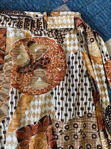 Vintage 70s Boho Patchwork Print Hippie Tie Waist Wrap Maxi Skirt Size S M L - Picture 8 of 11