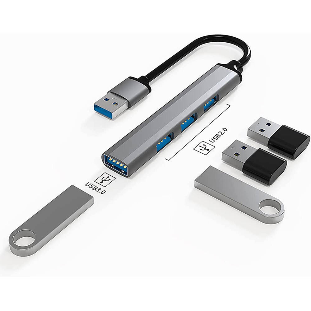 4-Port Mini USB 3.0 Hub Expander for PC and Mac
