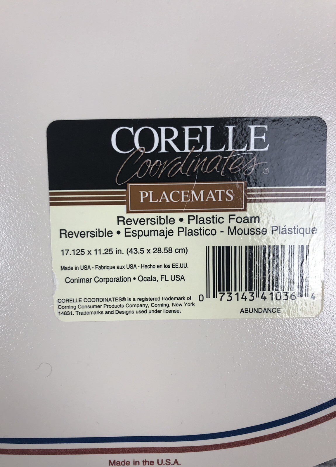 Vintage Corelle Coordinates Placemats Abundance pattern lot of 6 eBay