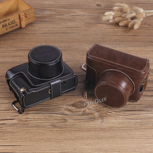 PU Leather Camera Bag Protective Case Cover Base Sheath For Fuji Fujifilm X100V - Picture 3 of 11