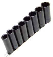 9 pc 1/2" DR Deep Air Impact Socket Metric 1/2in Drive Sockets Black  MM  Set