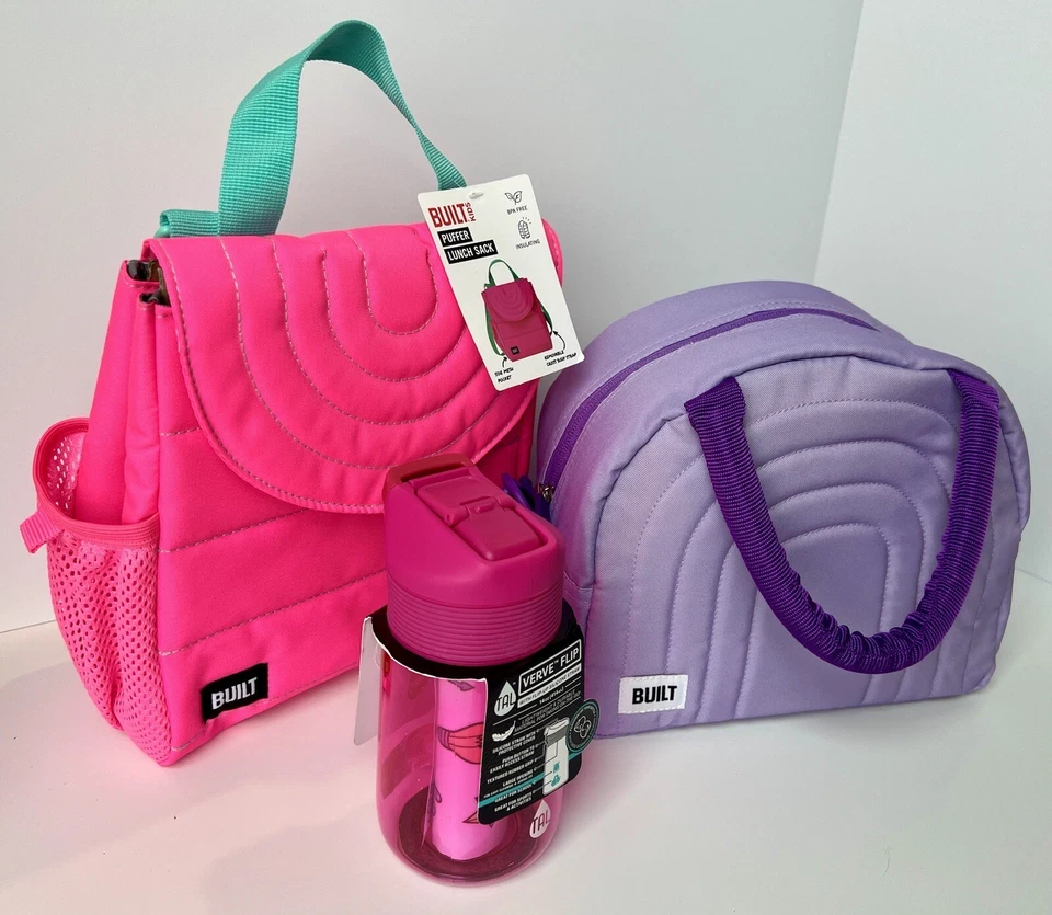 ¡PAQUETE! Bolso de almuerzo acolchado CONSTRUIDO Tal Tritan Verve abatible rosa púrpura Foto 2 de 4