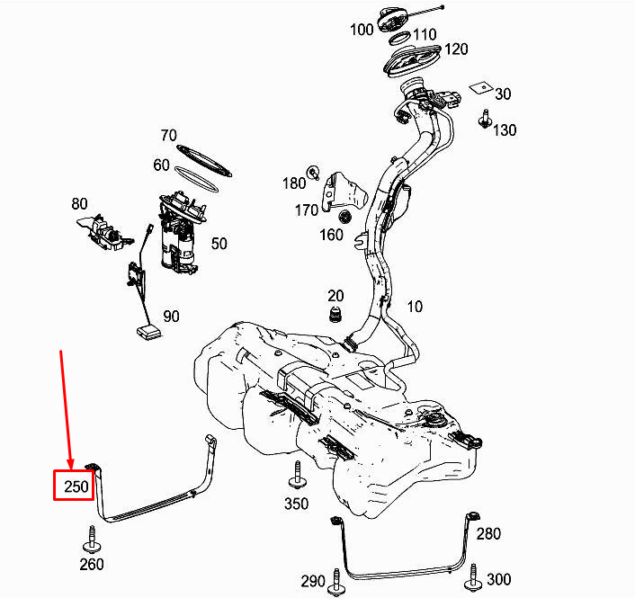 MERCEDES-BENZ E W213 Spannband Kraftstofftank rechts A2134707900