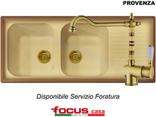 Pacchetto Lavello 116x50 Provenza Terra di Francia e Miscelatore Priverno Ottone