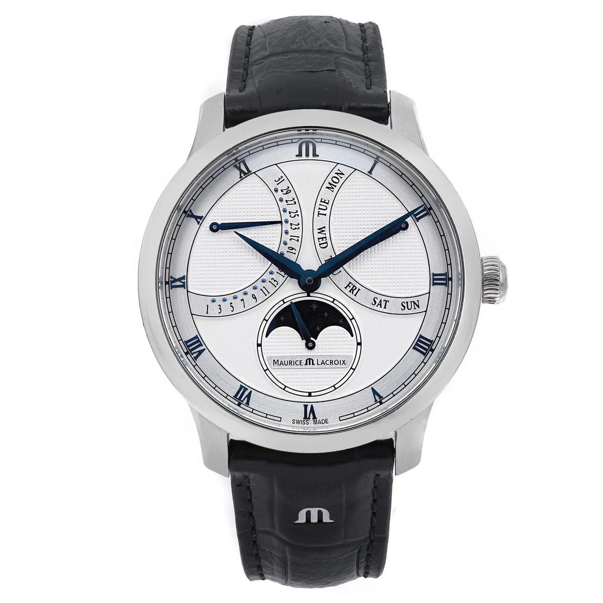 Maurice Lacroix Masterpiece Moonphase Steel Silver Dial Watch MP6608 SS001 110 1
