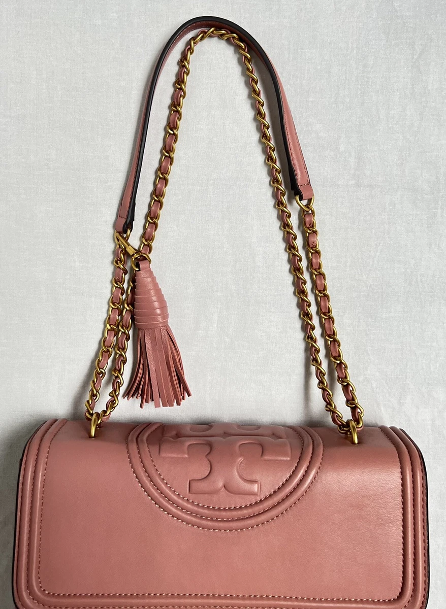 Tory Burch Fleming Convertible Shoulder Bag In Shell Pink Calfskin