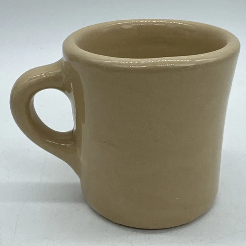 Vintage TEPCO USA CHINA Heavy Coffee Mug Tan Restaurant Ware Diner Cup Off White
