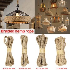 Twisted Burlap Jute Twine Rope Thick Natural Hemp Cord Sisal Rope String 4 Sizes