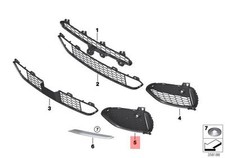 Genuine BMW X5 F15 Front Bumper Closed M Grille O/S OEM 51118064636