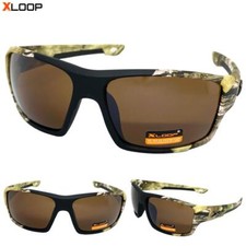 Men MILITARY TACTICAL Fishing Hunting Wrap Camouflage Camo SUNGLASSES Brown Lens
