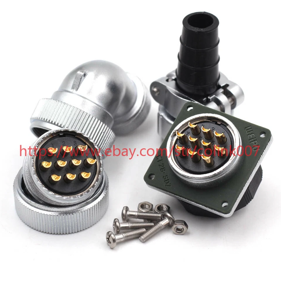 WF28mm 10Pin Waterproof Connector,IP67 Aviation Bulkhead Power Cable Connectors - Image 3 of 4