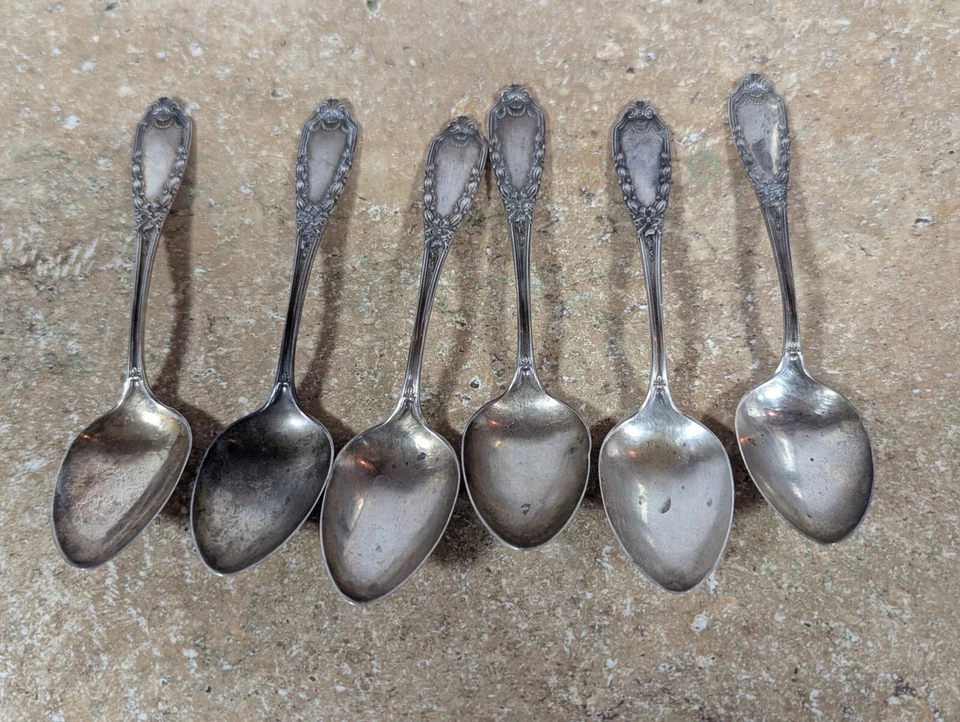 Lote de 8 cucharas antiguas de plata de ley - Gorham, John Hancock plata y bellas artes Foto 4 de 4