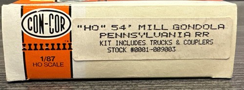 Con-Cor HO Kit #0001-009003 54’ Mill Gondola Pennsylvania NIB - Picture 2 of 4