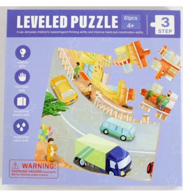 Magnetic 3 in 1  STEAM Puzzle Book - Level 3 Transportation 61 Pcs For Toddlers 