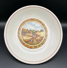 Over and Back Pasta Soup Salad Serving Bowl 9.5" Farm Countryside Hillside Italy