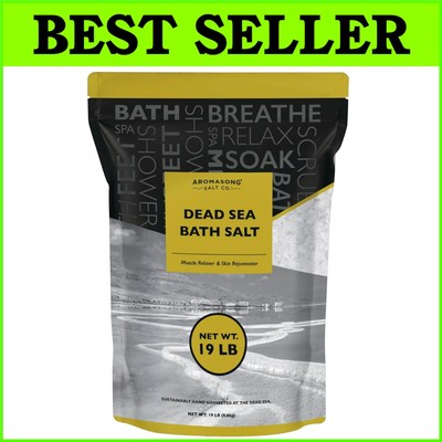 Resealable Fine Grain Dead Sea Salt - 19 lbs Bulk for Skin Detox and Relaxation