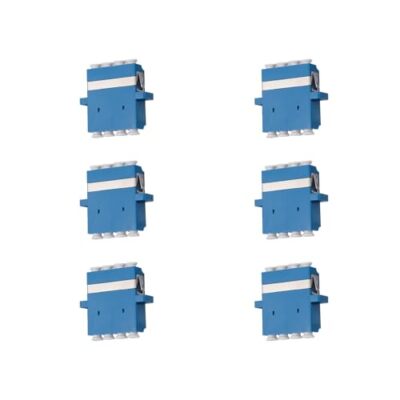- 6 pcs LC Singlemode Quadruplex Fiber Optic Adapter LC to LC Coupler Quadrup...