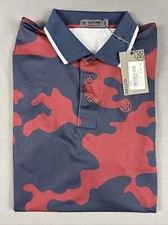 G/Fore G4 Golf Shirt Polo Sleeve Logo Exploded Camo Print Medium Multicolor 120