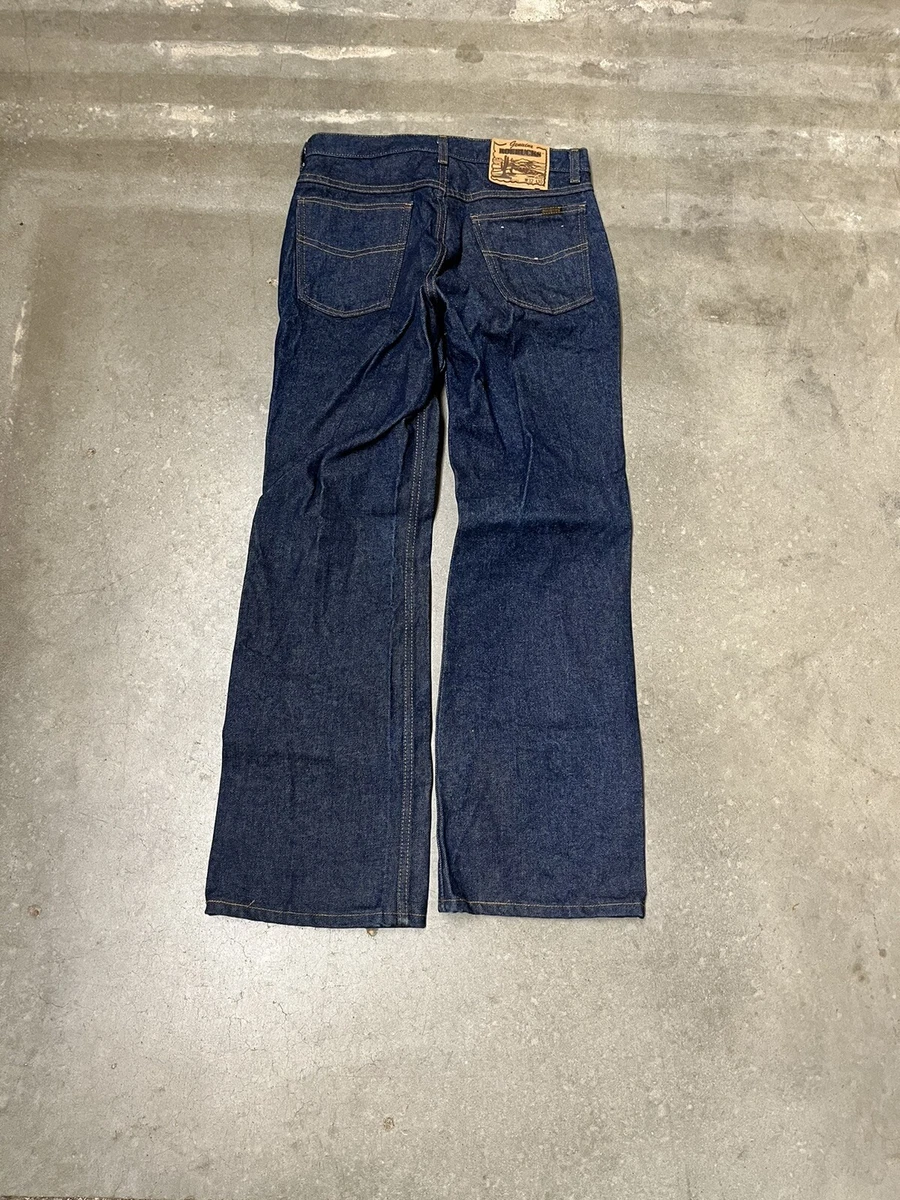 Vintage Genuine Sears Roebucks Western Wear Dark Indigo Blue Denim Jeans 32x30