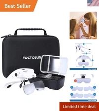 Hands-Free LED Magnifying Glasses with Adjustable Brightness & Storage Case