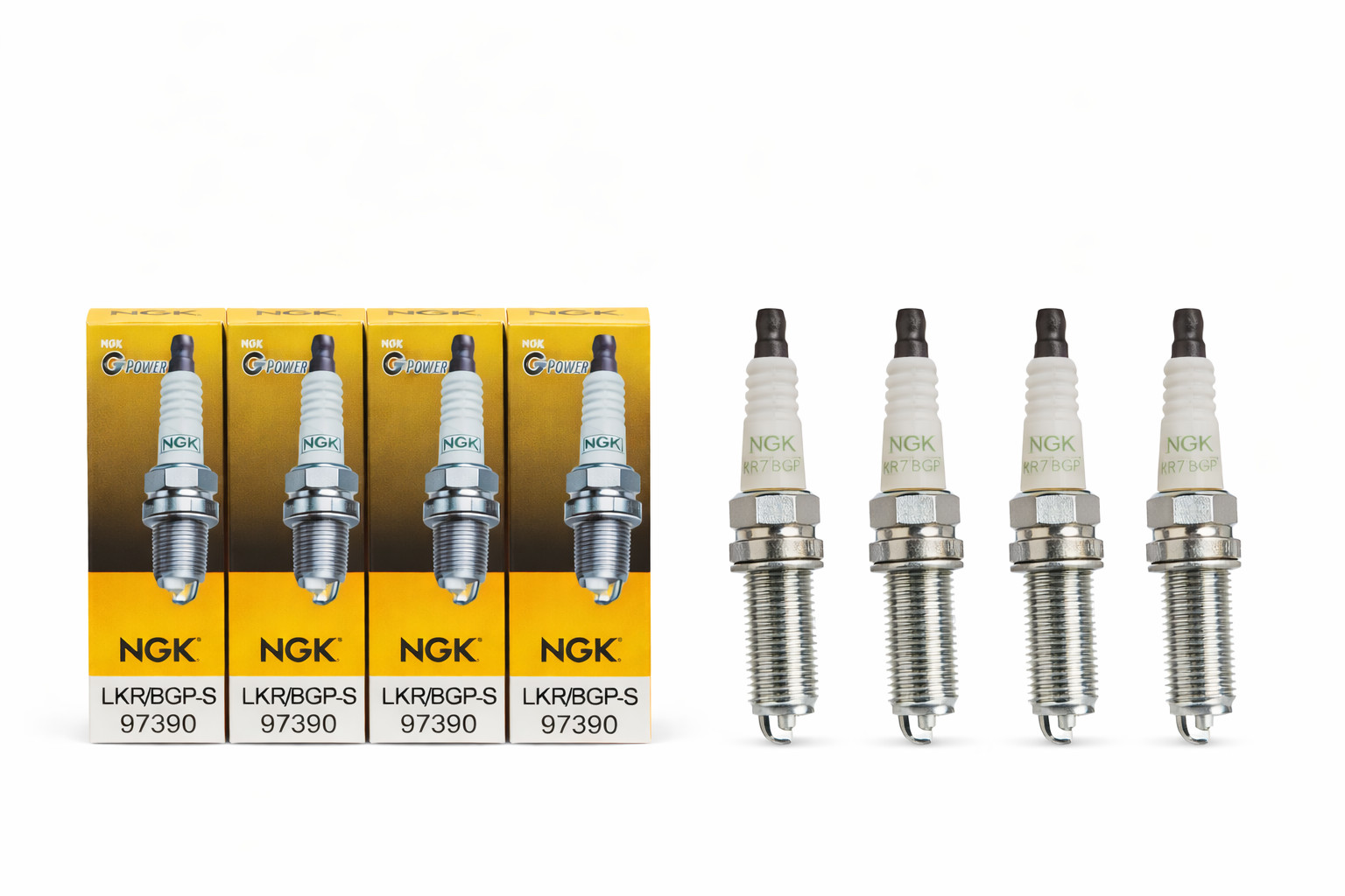 Set of Four Genuine NGK 97390 LKR7BGPS G-Power  Platinum Spark Plug
