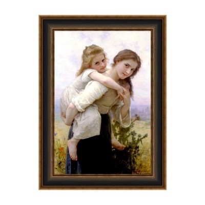 Framed Canvas Giclee Print Not Too Much to Carry by William Adolphe Bouguereau