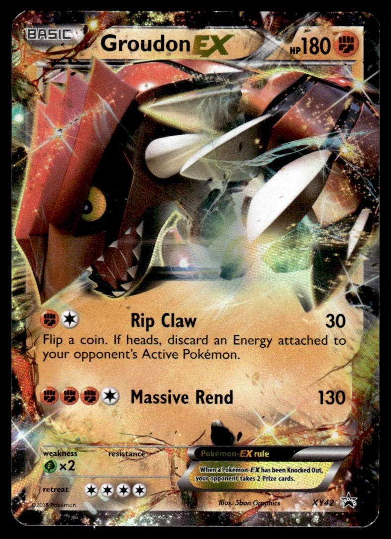 2018 Black Star Promo Holo Groudon Ex #XY42